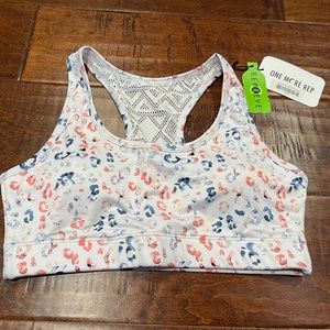 NWT Zyia M watercolor leopard sports bra